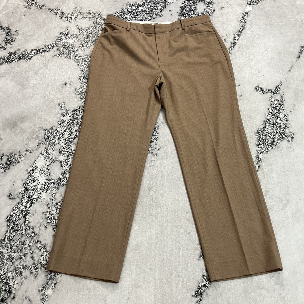Banana Republic Brown Straight Leg Tailored Dress Pants Size 18 Italian Fabric